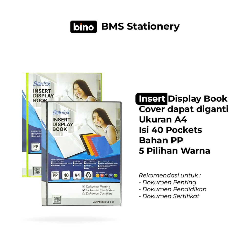 

[BMS Surabaya] Bantex INSERT Display Book / Clear Holder A4 Isi 40 Pockets #3145I