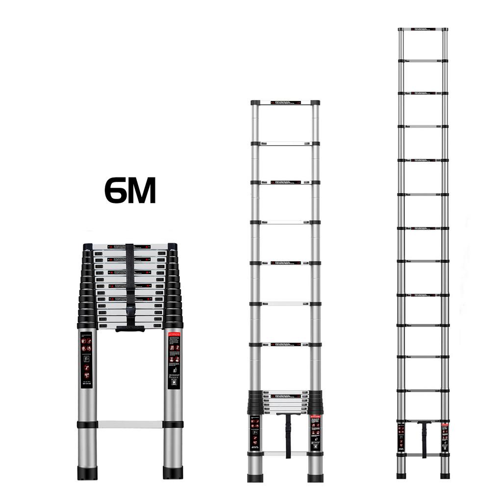 Tangga Teleskopik IXCE 6M Lipat Aluminium Alloy Telescopic Single Ladder 6M Harga grosir bisa nego