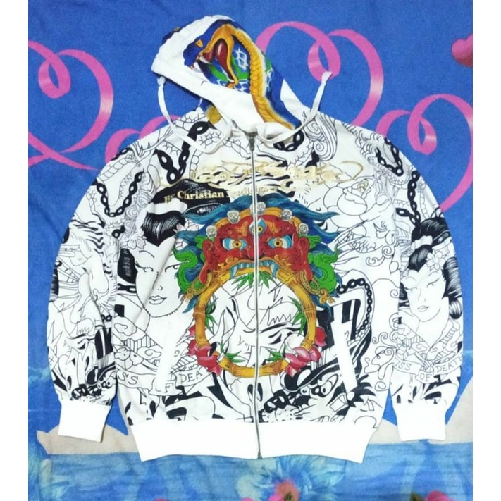 ZIP HOODIE ED HARDY full print ORI by CHRISTIAN AUDIGIER | JAKET ED HARDY