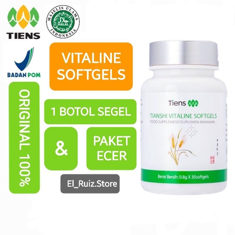 TIENS Tianshi Vitaline Softgels Original | Pemutih Badan Wajah Herbal | 1 botol segel