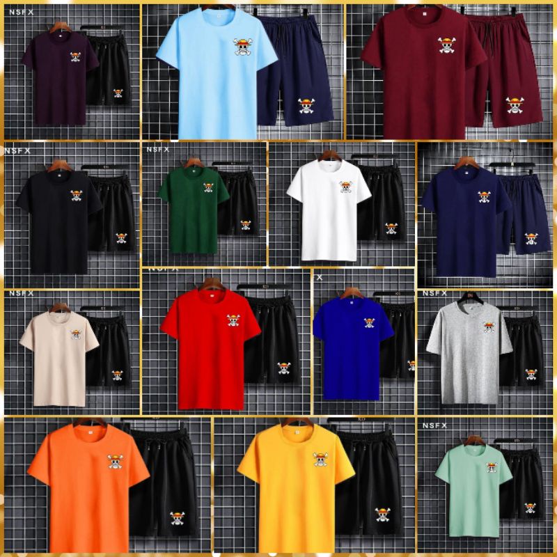 Best Store - Setelan Kaos dan Celana Pendek Luffy