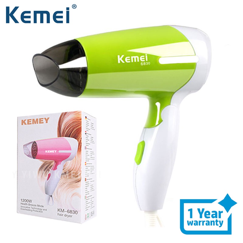 Kemei KM-6830 Hair Dryer Lipat Mini Travel Pengering Rambut