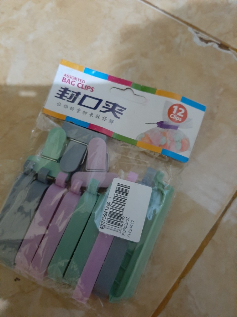 12pcs Klip Penyegel Kantong Makanan Bahan Plastik Swhm