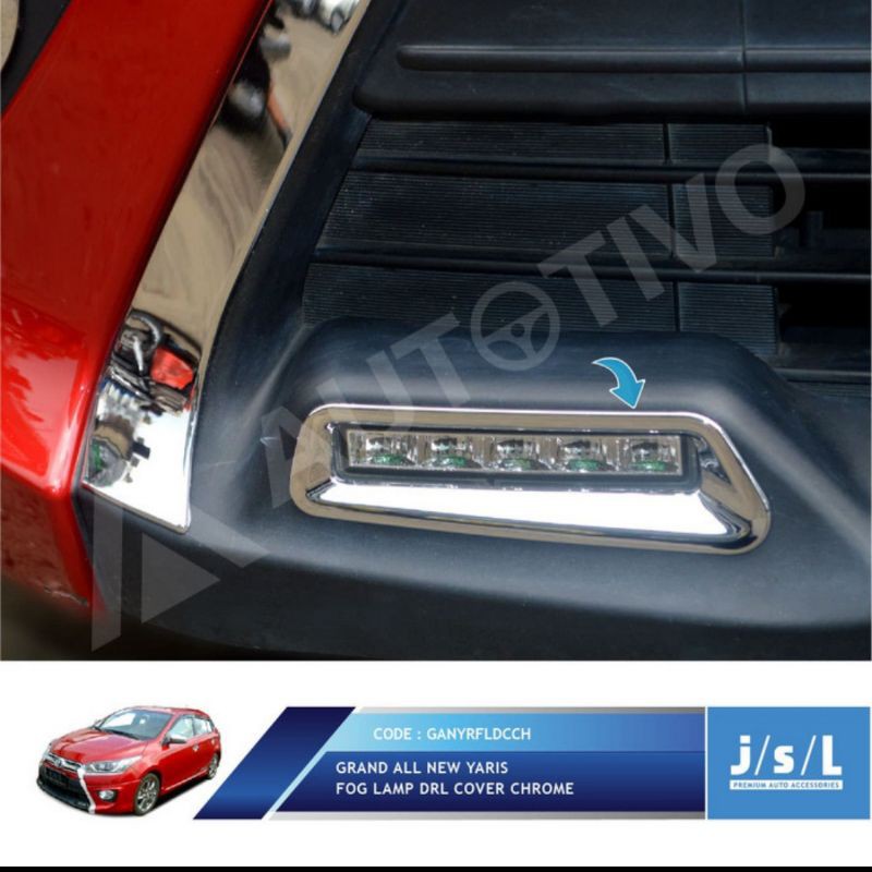 cover foglamp DRL all new Yaris chrome jsl