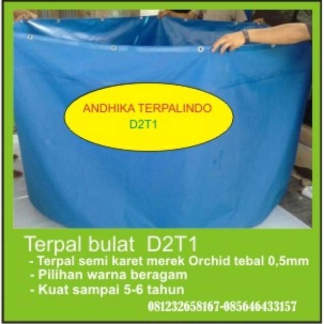 Terpal kolam ikan / kolam terpal bulat /  terpal ikan D2T1/ terpal lele / terpal kolam lele / orchid
