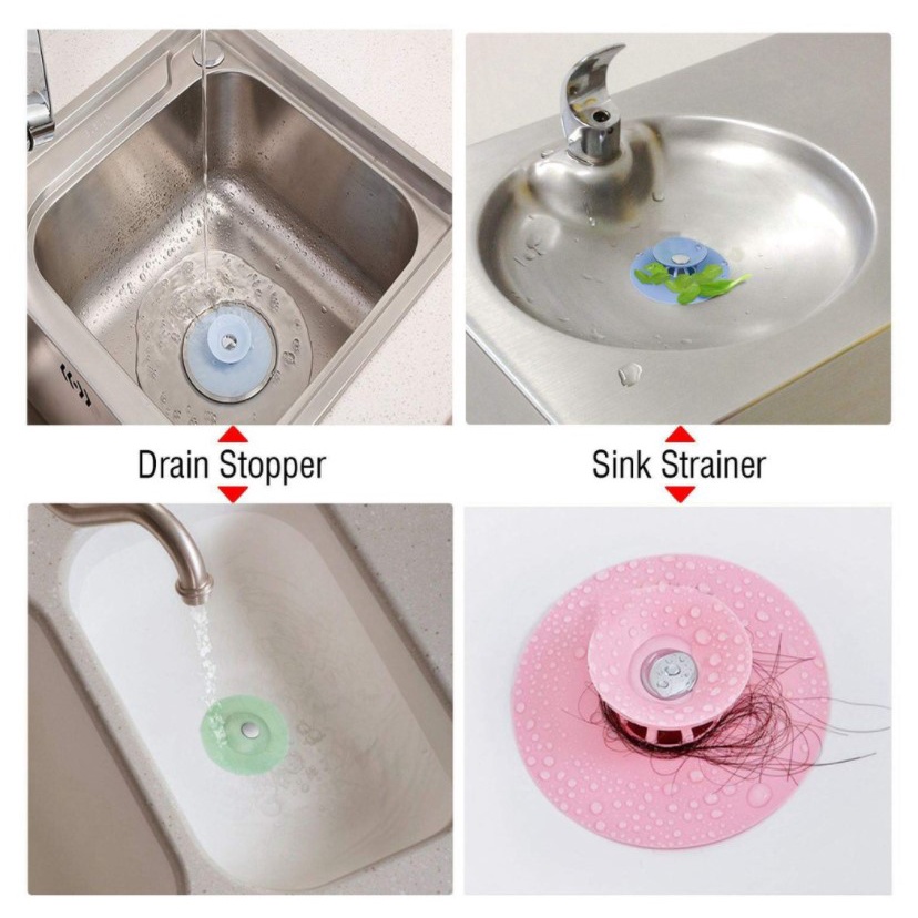 PA Saringan Wastafel Silikon Penutup Lubang Saluran Air Kamar Mandi Dapur Bulat Sink Bathtub Silicone / PR033