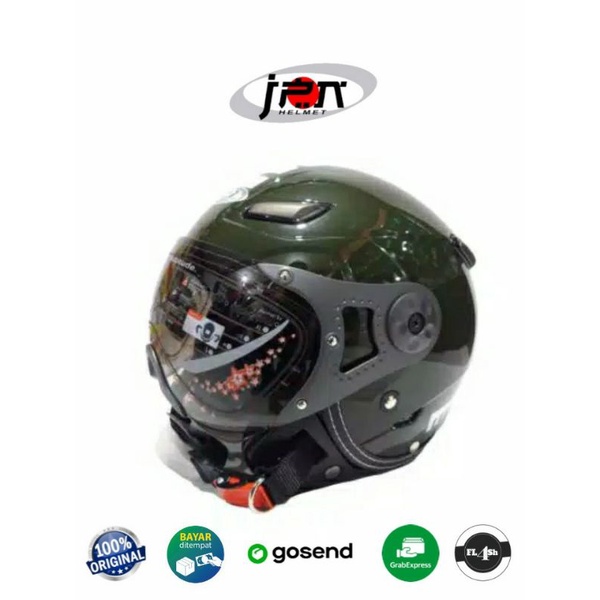 Helm JPN Momo Pilot Original Hijau Army Gloss