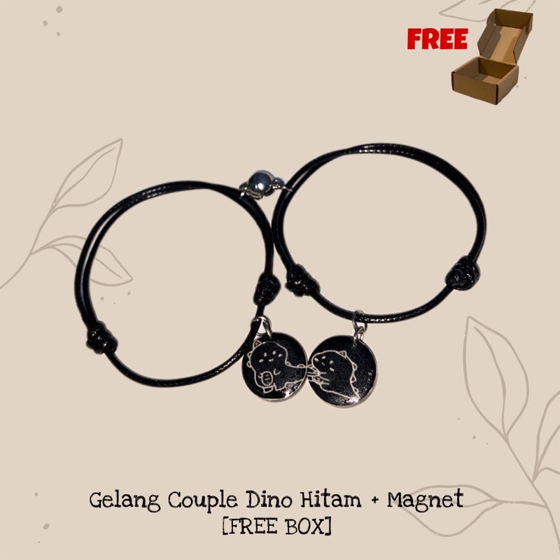 ASB - [SEPASANG] Gelang Couple Dino Hitam FREE BOX