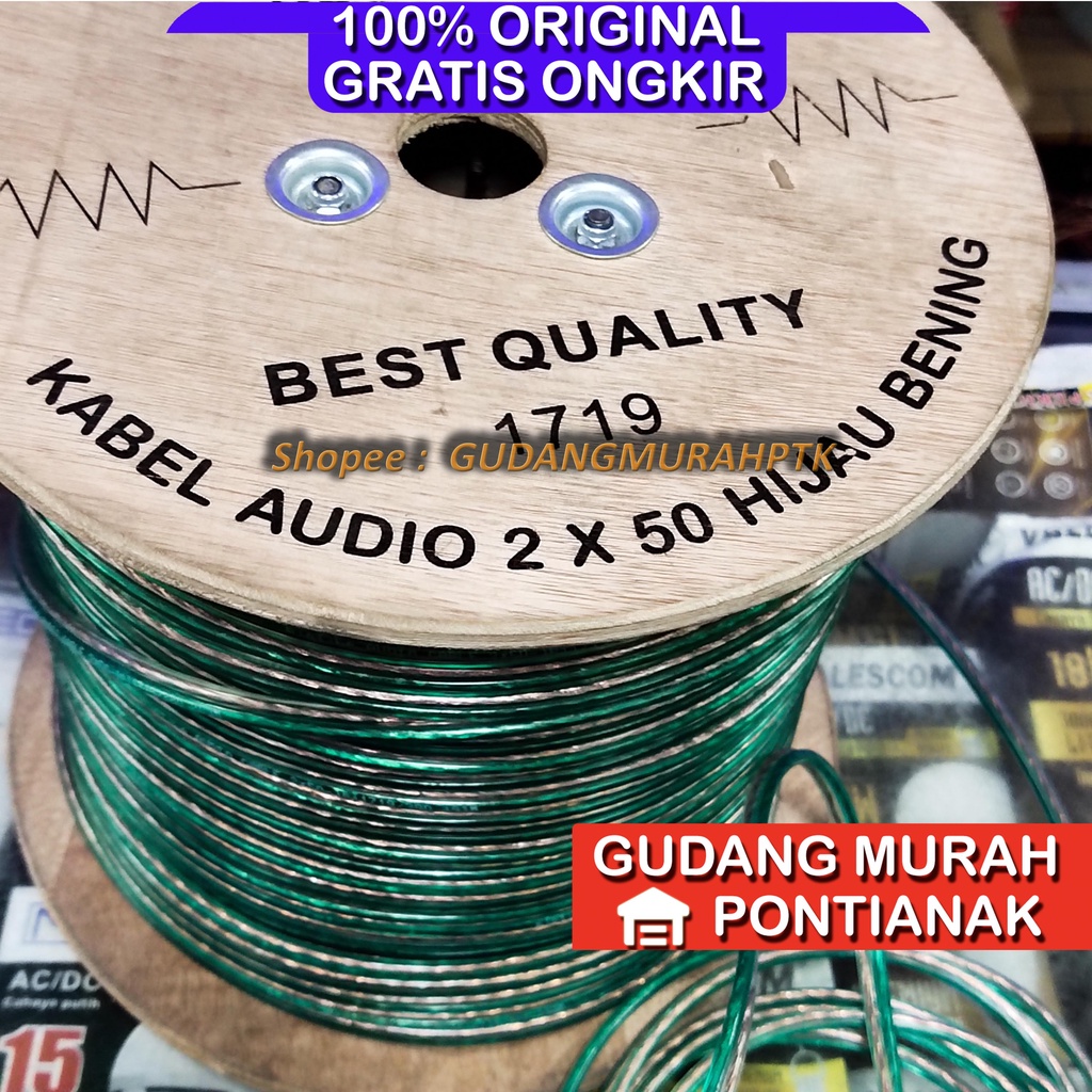 Kabel Listrik Transparant Bening Audio ukuran 50 kualitas Bagus 2x50