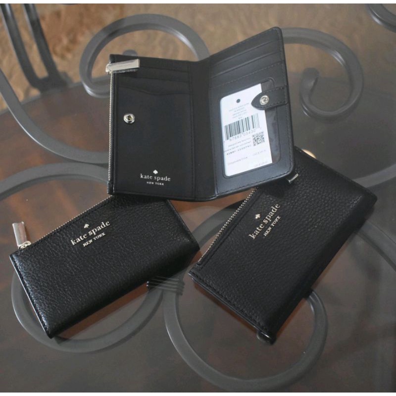 KS SMALL SLIM BIFOLD WALLET PEBBLE LEATER LEILA