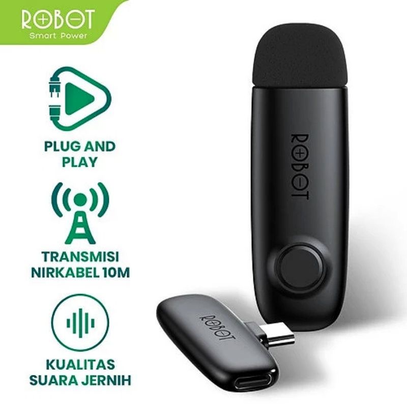 (ROBOT R-S20) MIC CLIP ON WIRELESS  USB C MICROPHONE BLUETOOTH USB TYPE C