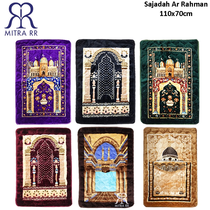 Sajadah Busa Quilting Embos Tanpa Kuncir Tebal Halus / Sajadah Mewah Tebal