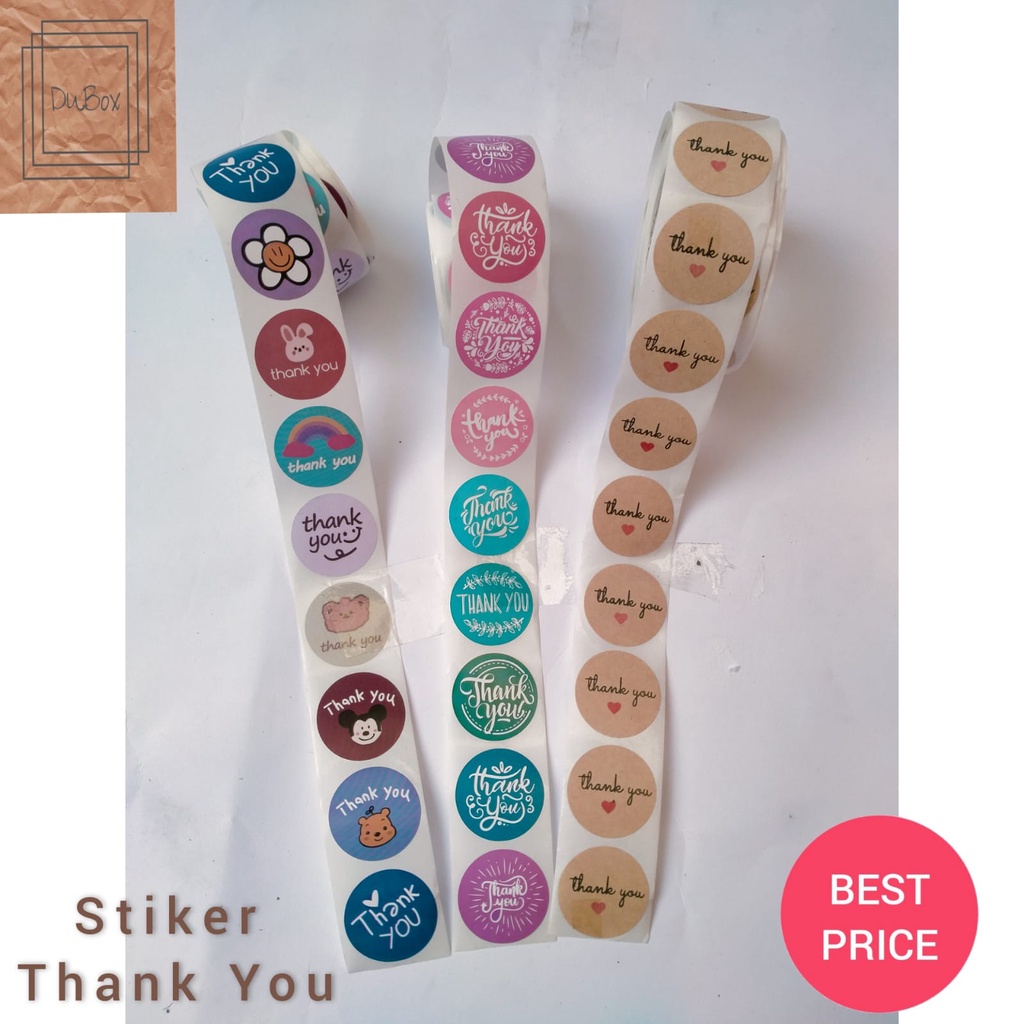 

100 PCS STIKER THANK YOU STIKER TERIMAKASIH TEMPELAN TERIMAKASIH STIKER PRODUK RANDOM