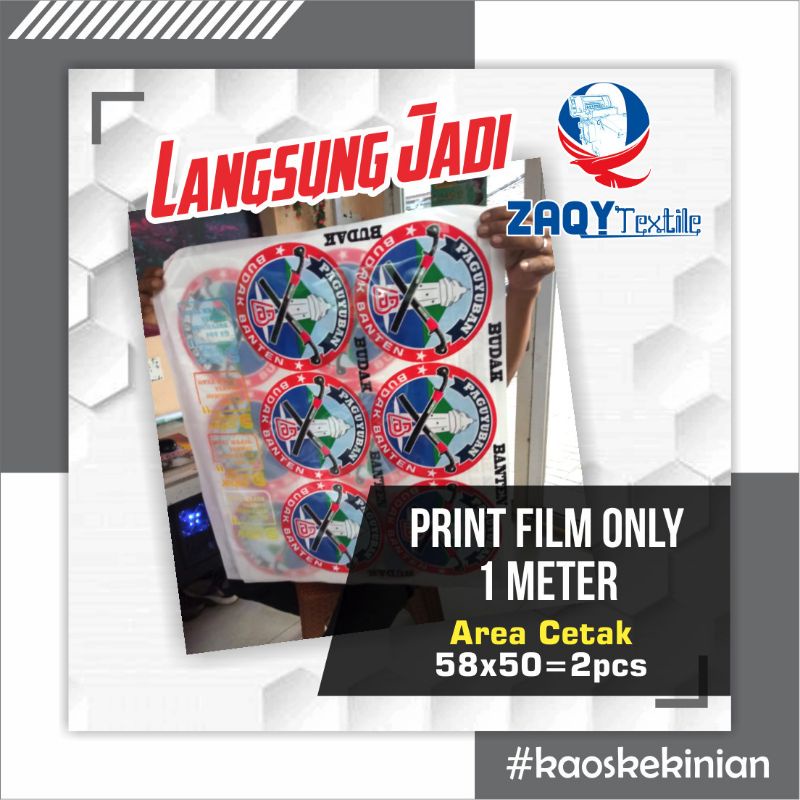 PRINT DTF 1Meter (50x58cm 2pcs) Siap PRESS