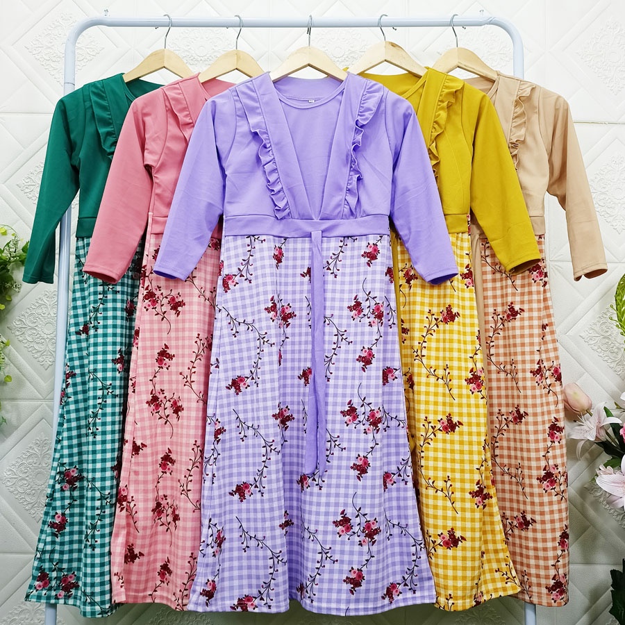 GAMIS ANAK 4 5 6 7 8 9 10 11 12 tahun DRESS ANAK NGAJI SAKILLA CARLINA FASHION