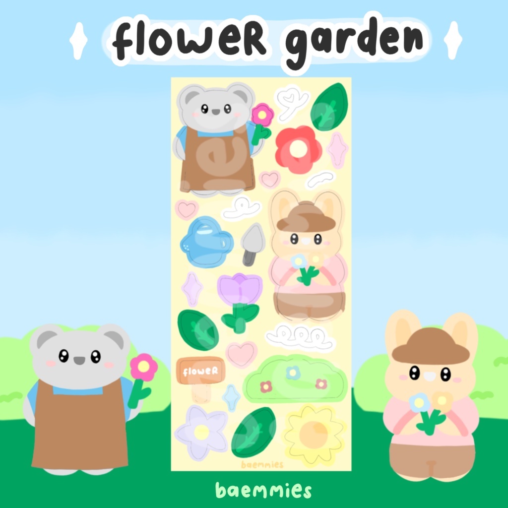 

flower garden sticker by baemmies | sticker lucu dekorasi journal