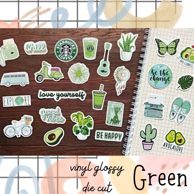 

STICKER AESTHETIC HIJAU PART 1