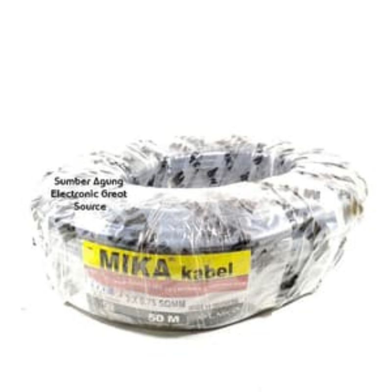 KABEL NYY HYO 3X0.75mm MIKA 50M HITAM 1ROLL SERABUT TEMBAGA SNI CABLE LISTRIK 3WAY 3*0.75 TERMURAH