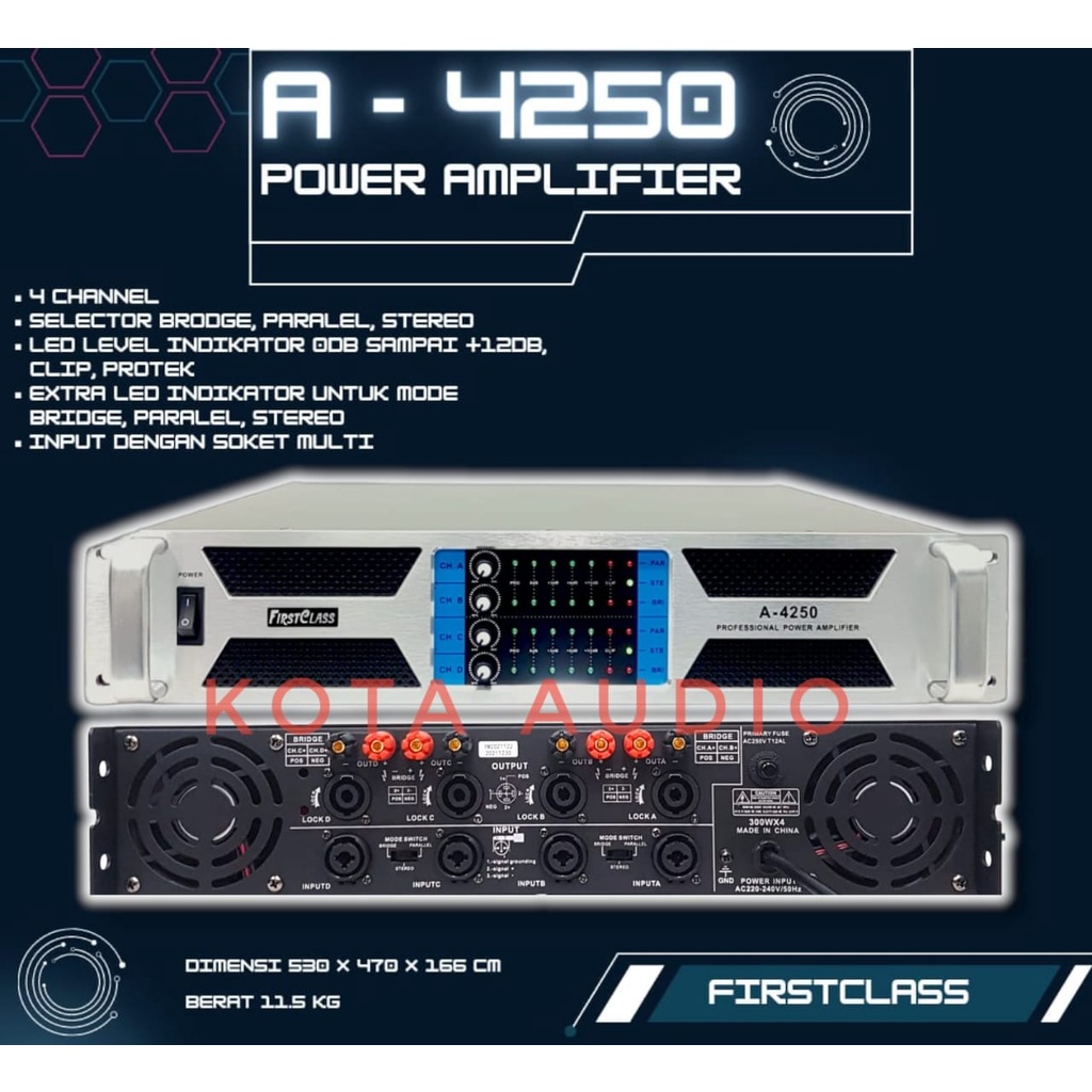 POWER AMPLIFIER FIRST CLASS FC A4250 FIRSTCLASS FCA 4250 4CH FCA4250
