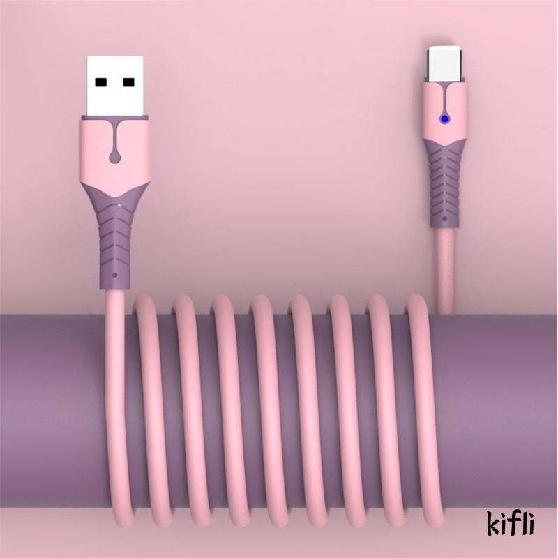 Kabel Data, Charger Usb, Bahan Silikon, Dengan Lampu, Untuk Iphone / Ipad / Airpods