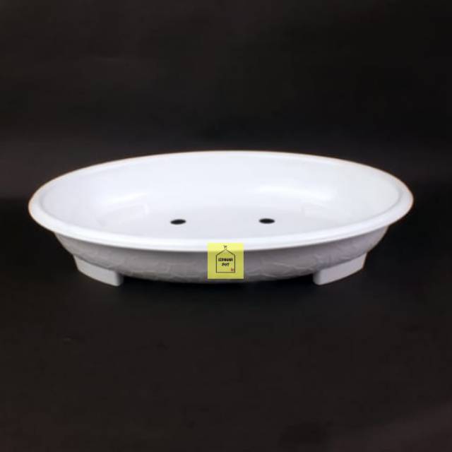 pot bunga tanaman bonsai oval 08 warna putih 40cm - Budi jaya plastic