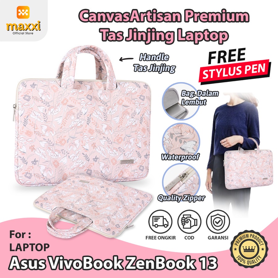 Asus VivoBook ZenBook 12 13 Tas Laptop Jinjing Wanita Soft Case Bunga Bag Pelindung Sarung Waterproo