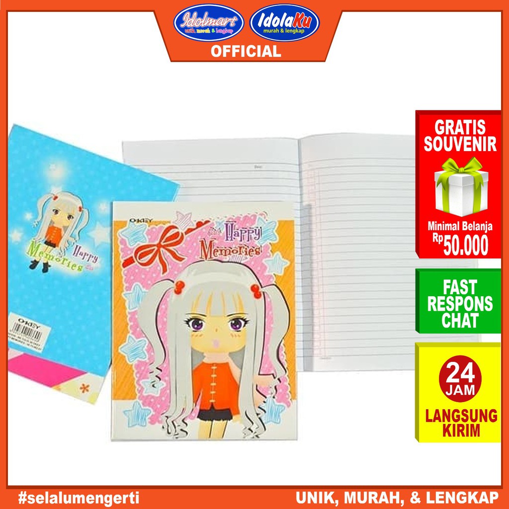 IDOLMART Buku Tulis KIky Okey isi 58 Lembar - 10 Buku Buku Tulis Kiky Idolmart Surabaya