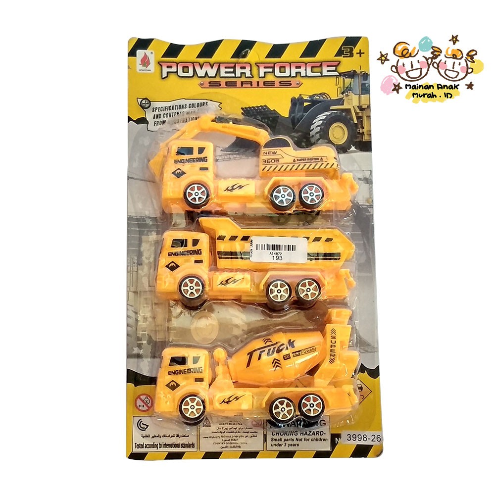 Mainan Anak Truck Set Bego Excavator Kendaraaan Konstruksi / Mobil Mobilan Truk Penggaruk Tanah Set