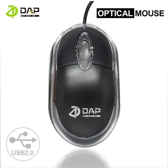 (DAP) Mouse Wired DAP Model  D-M119 2.4GHz Optical 1200DPI dengan Receiver USB 2.0 Mouse Dm119 Dap