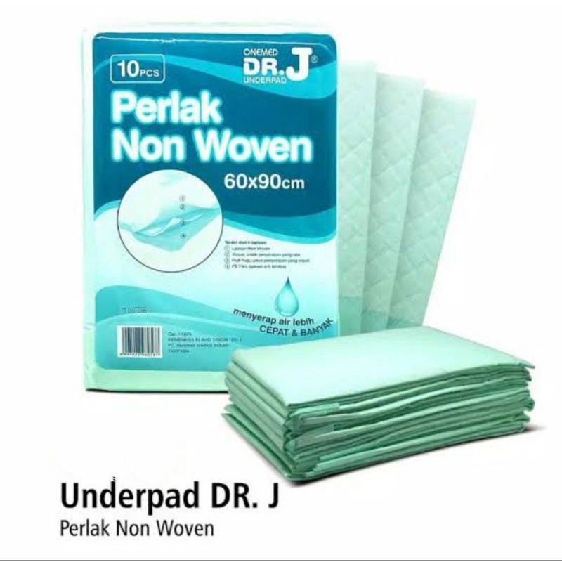 DR J Perlak Non Woven 60x90 cm / Underpad DR J isi 10 Pcs