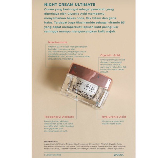 NIGHT CREAM GLOWING SERIES DAVIENA SKINCARE