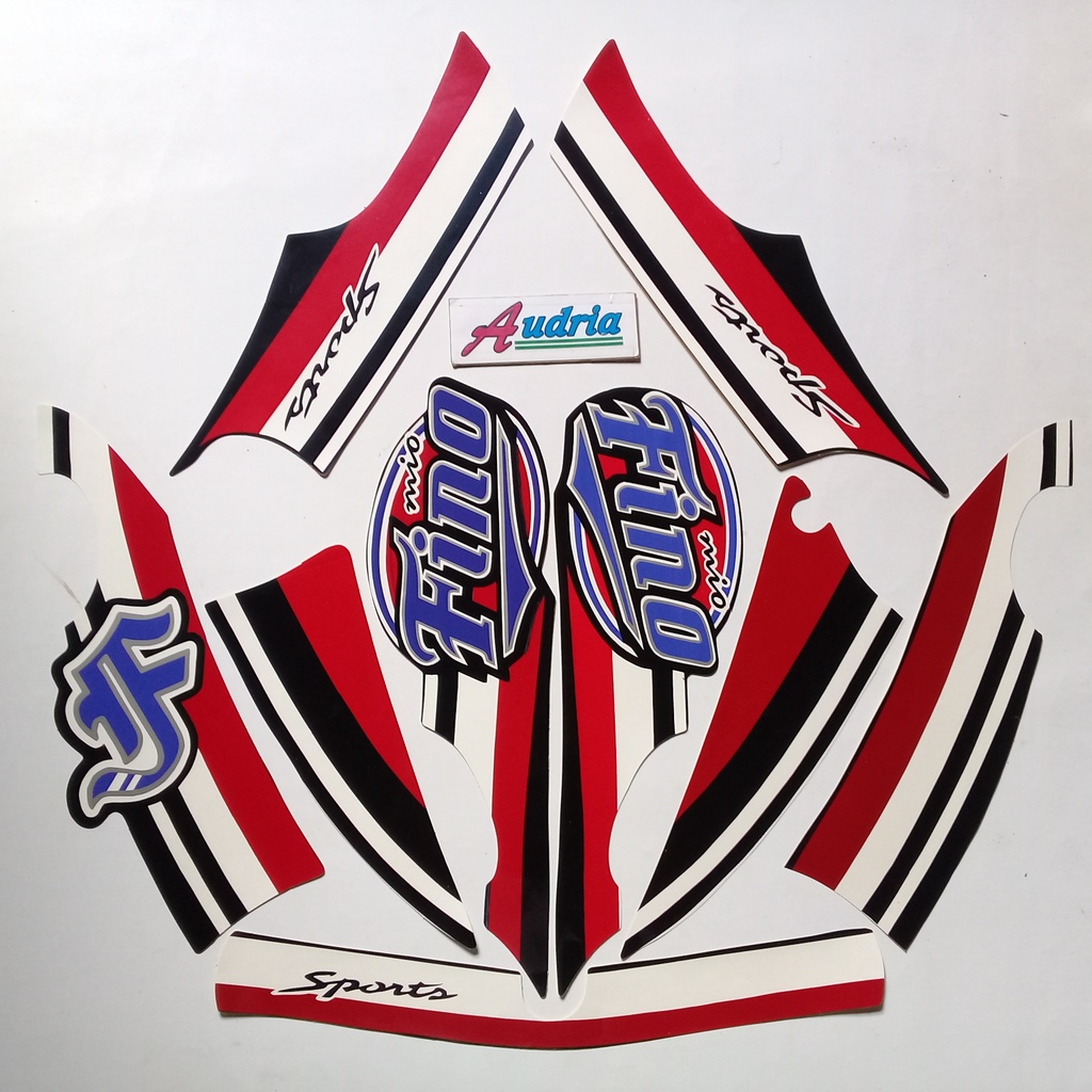 Striping sticker motor yamaha fino 2013 hitam-merah