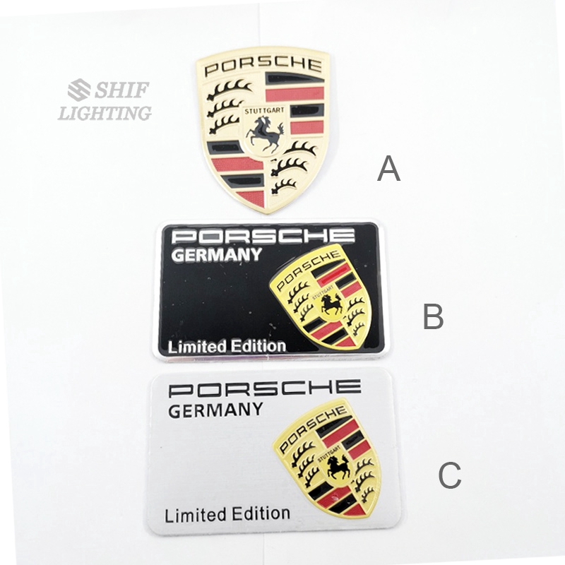 1pc Stiker Emblem Logo Kuda Porsche Bahan Aluminum Untuk Dekorasi Mobil