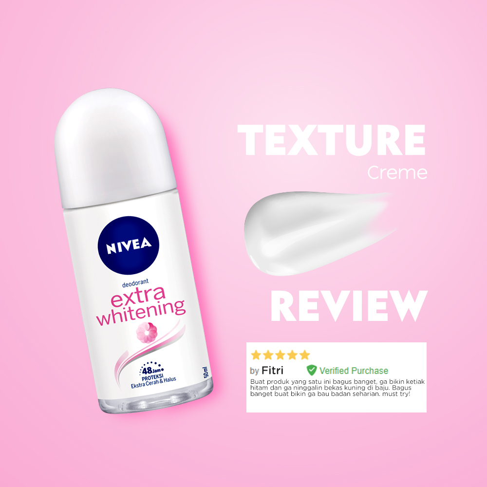 NIVEA Deodorant Extra Whitening Roll On - 50 ml-6