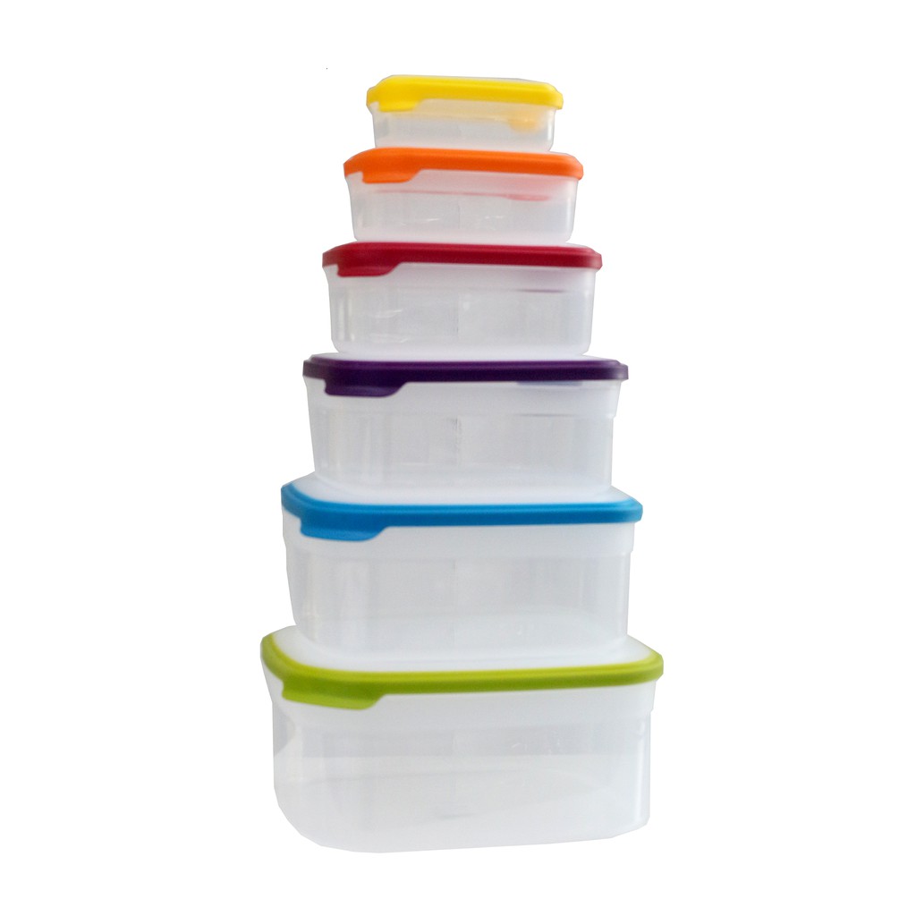 

JYSK Tempat Makan Murah Food Storage Set Mix Sizer Assorted 6pcs per set