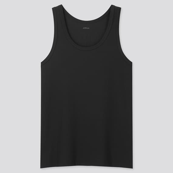 SINGLET PRIA UNIQLO AIRism TANK TOP KATUN 426289 - Hitam S