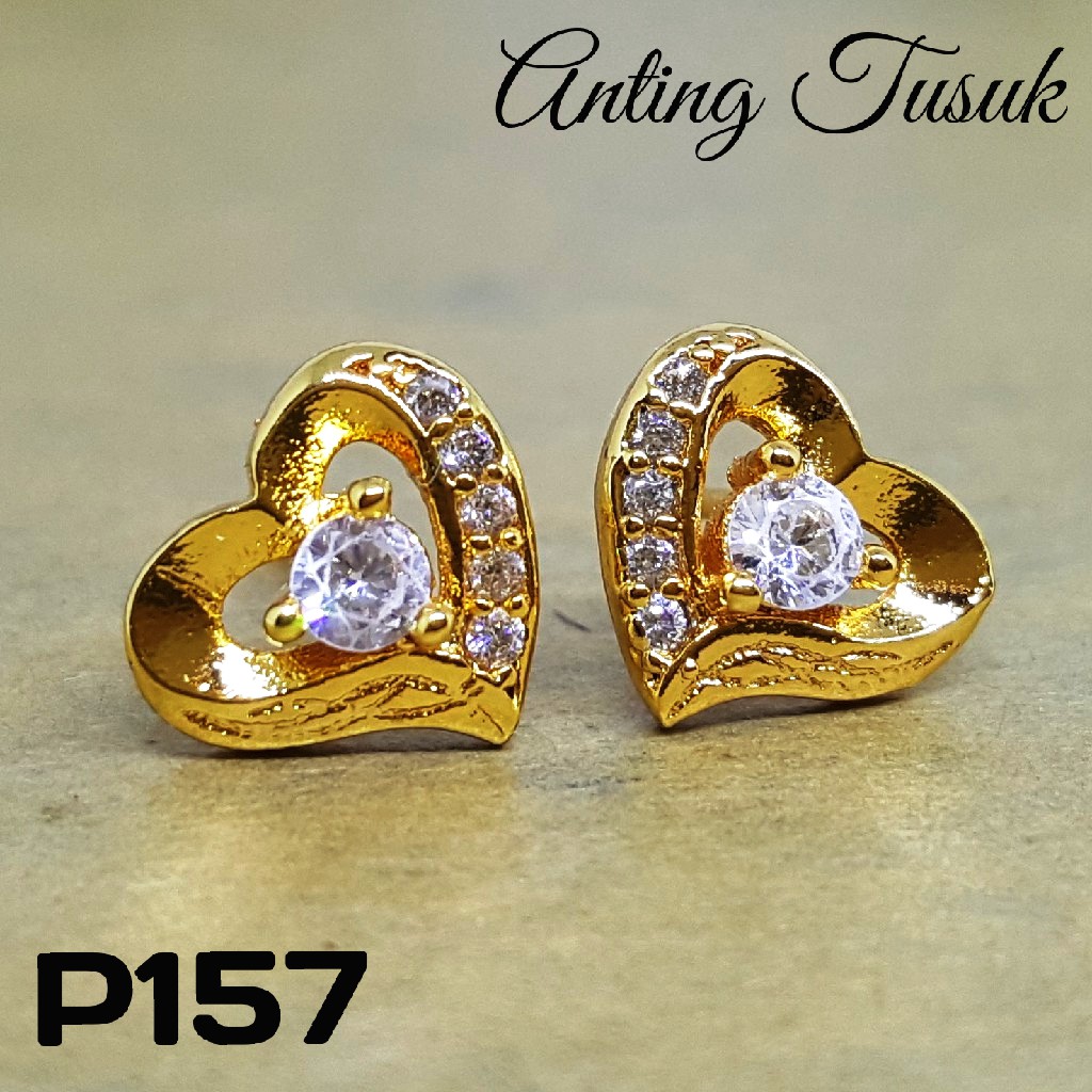 Anting Tusuk Giwang Berlian Perhiasan Imitasi Xuping Lapis Emas P157