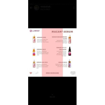 serum oily acne AHA BHA brightening scar kojic vit C+E drw skincare