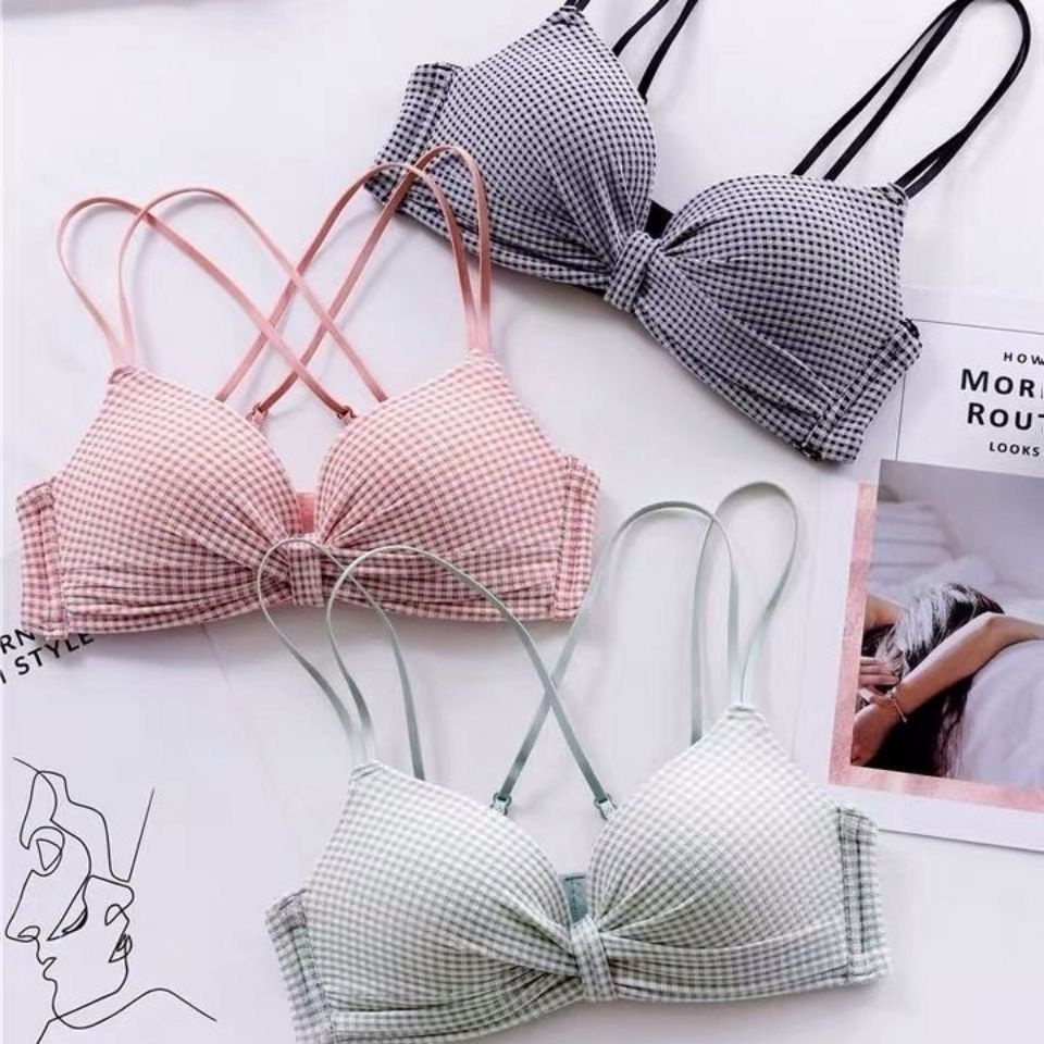 BRA Wanita Sexy Push-up BH Import Pakaian Dalam Wanita/Remaja Asian Style Model Grid Kotak