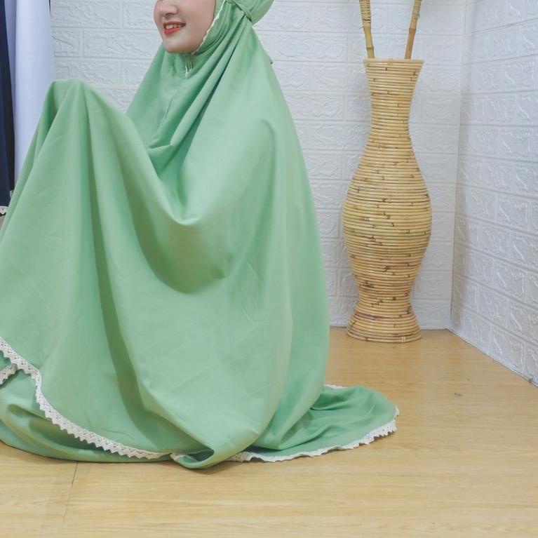 ✳ Mukena Dewasa Uraifah Bahan Katun Premium Mukenah Dewasa Polos Renda / Zaini Collection ★