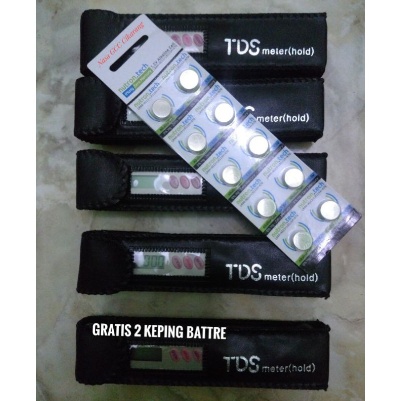 TDS meter (hold) alat ukur PPM hidroponik Gratis battre cadangan