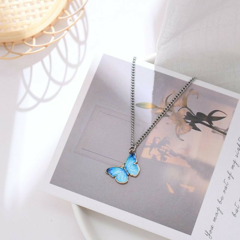 WB270 Butterfly Necklace Kalung Liontin Kupu Kupu Yoo Na-Bi Park Jae-Eon