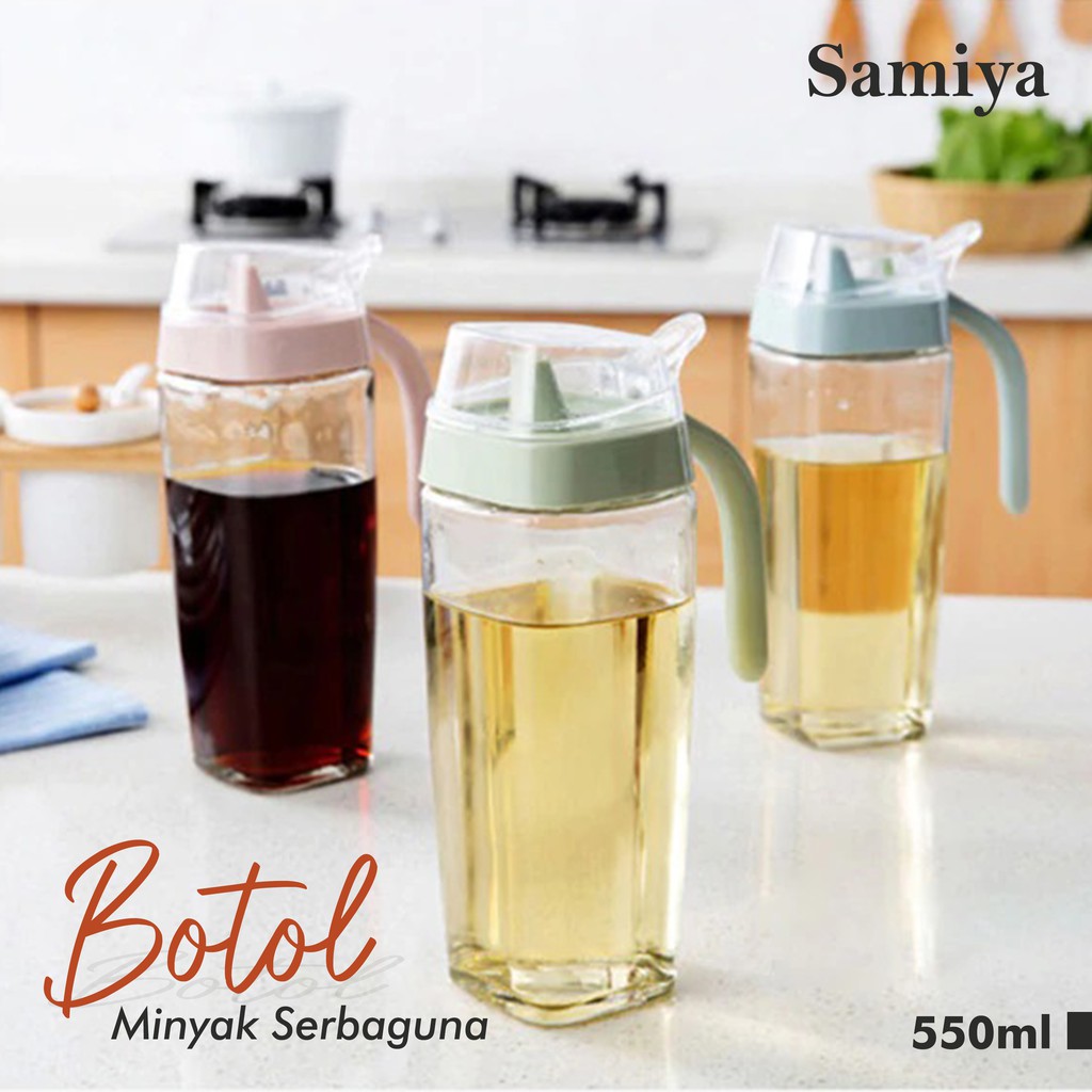 botol minyak / botol minyak serbaguna seasoning glass jar 550ml / botol minyak plastik