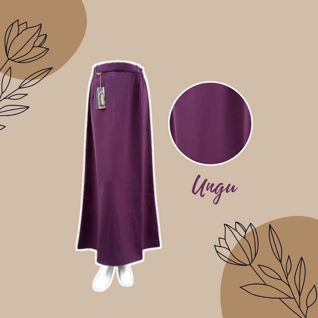 Rok polos panjang kerja kantor wanita A line Kurnia Ys