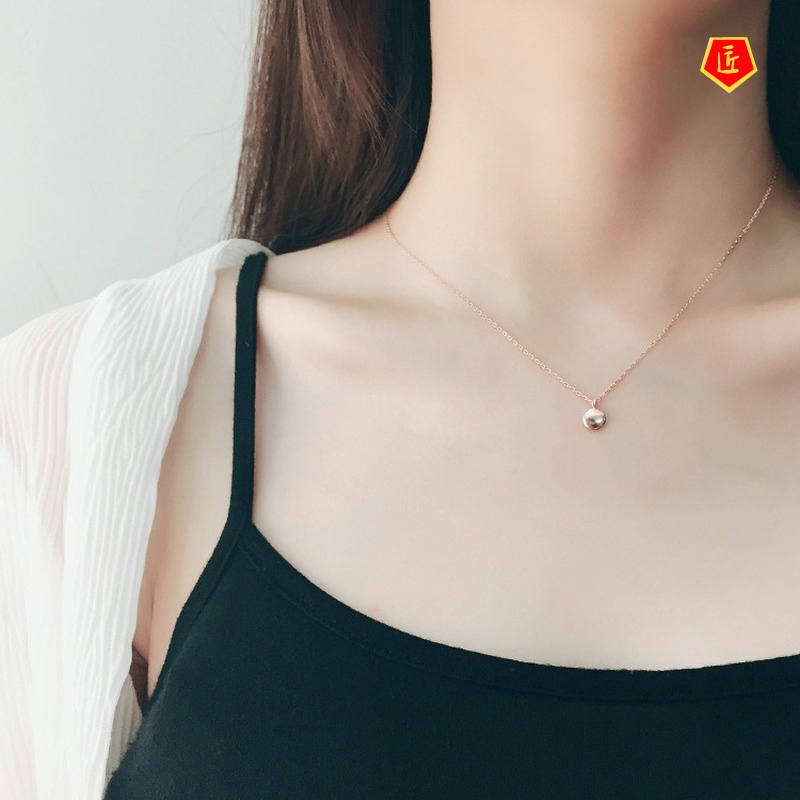[Ready Stock]Lucky Little Golden Beans Necklace Women's Korean-Style Simple Fashion