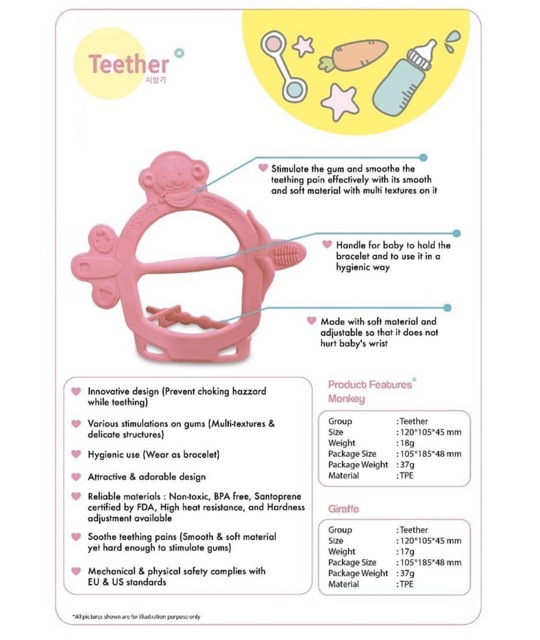 ANGE BRACELET TEETHER 3M+ - Ange Teether Gigitan bayi