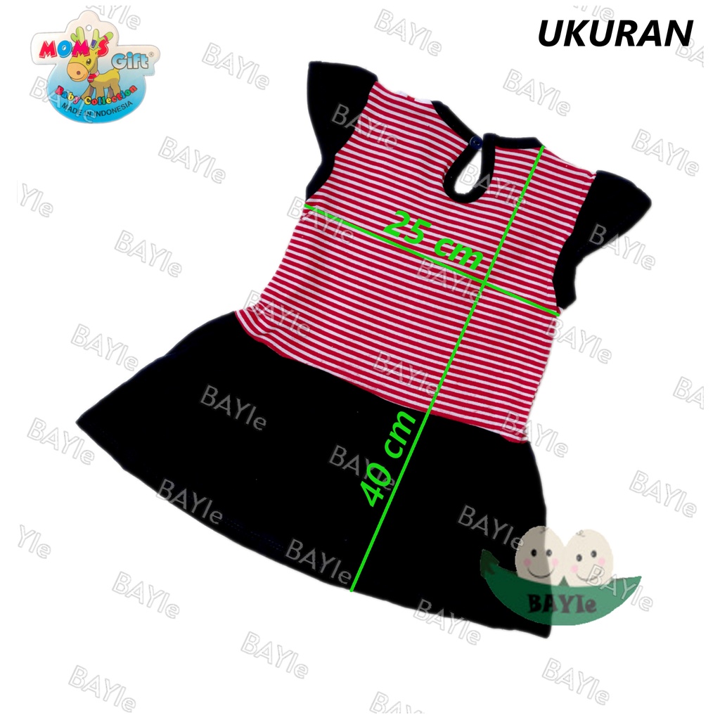 BAYIe - Baju bayi/Anak Perempuan Dress+Bando+Sepatu motif SAILOR 1038 Mom's Gift SNI usia 0 -12 bulan / Pakaian anak