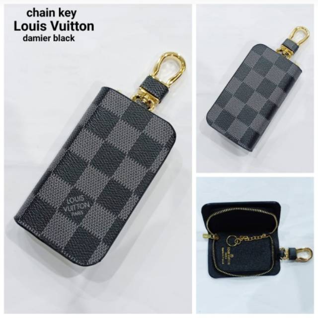 Dompet Kunci Mobil LV Damier Hitam - Gantungan Kunci Mobil