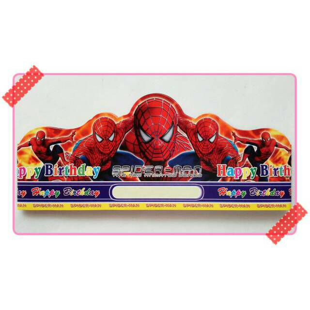 Topi ulang tahun karakter spiderman topi melingkar ulang tahun karakter spiderman