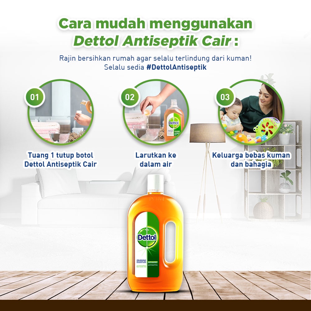 [100%Asli+COD] Dettol Antiseptic Liquid 495 ml  Cairan Antiseptik